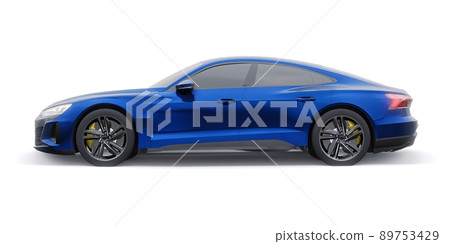 Premium electric sports sedan. Car isolated on white background. 3d rendering. 89753429
