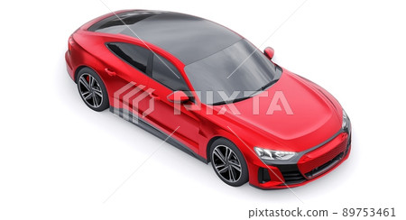 Premium electric sports sedan. Car isolated on white background. 3d rendering. 89753461