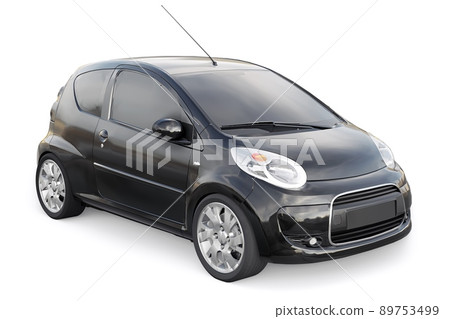 Black metallic ultra compact city car for the cramped streets of historic cities with low fuel consumption. 3d rendering 89753499
