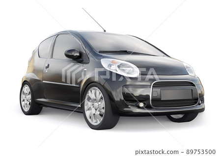 Black metallic ultra compact city car for the cramped streets of historic cities with low fuel consumption. 3d rendering 89753500