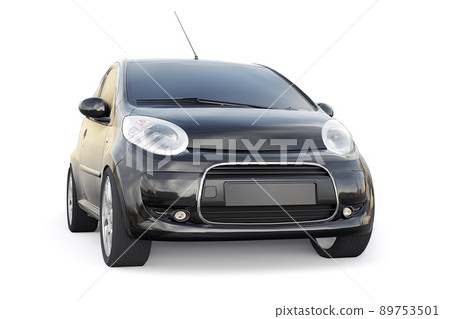Black metallic ultra compact city car for the cramped streets of historic cities with low fuel consumption. 3d rendering 89753501