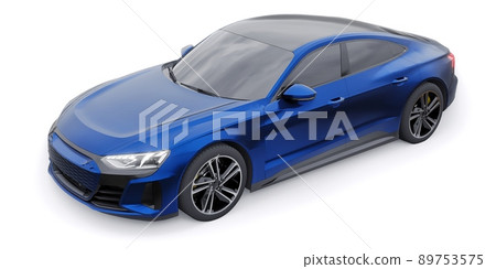 Premium electric sports sedan. Car isolated on white background. 3d rendering. 89753575