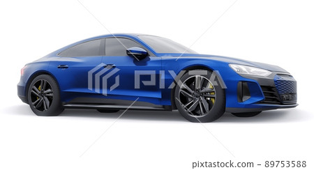 Premium electric sports sedan. Car isolated on white background. 3d rendering. Premium electric sports sedan. Car isolated on white background. 3d rendering. 89753588