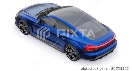 Premium electric sports sedan. Car isolated on white background. 3d rendering. Premium electric sports sedan. Car isolated on white background. 3d rendering. 89753592