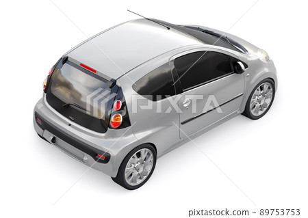 Gray metallic ultra compact city car for the cramped streets of historic cities with low fuel consumption. 3d rendering 89753753
