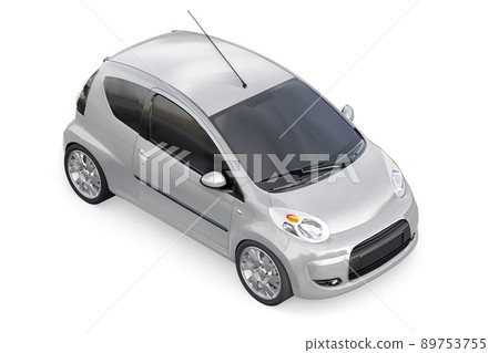 Gray metallic ultra compact city car for the cramped streets of historic cities with low fuel consumption. 3d rendering 89753755