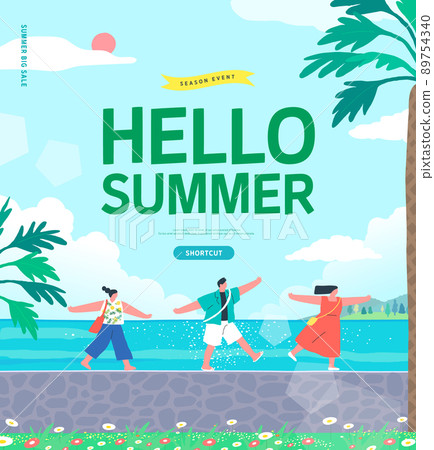 夏季,假期,購物,彈出窗口,橫幅 89754340