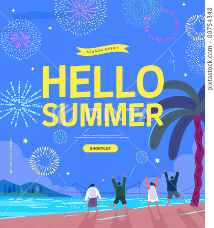 夏季,假期,購物,彈出窗口,橫幅 89754348