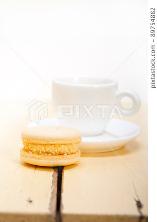 colorful macaroons with espresso coffee colorful macaroons with espresso coffee 89754882