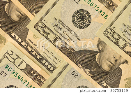 Big amount of old 20 dollar bills details on macro photography. Money earnings, payday or tax paying period Big amount of old 20 dollar bills details on macro photography. Money earnings, payday or tax paying period 89755139