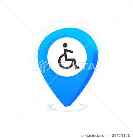 Invalid pin on white background. 3d vector icon 89755308