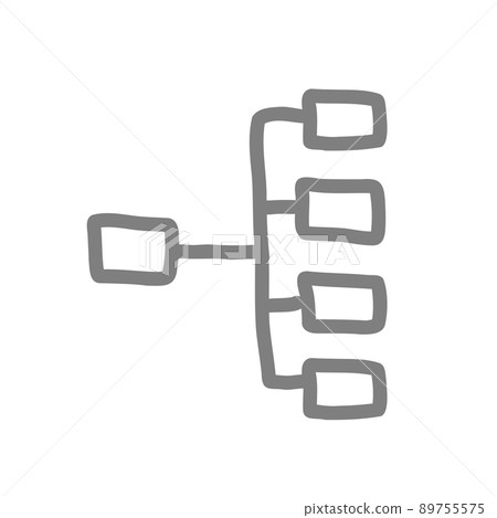 Organization chart icon rough hand-painted style Organization chart icon rough hand-painted style 89755575