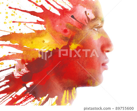 Paintography. Powerful emotions depicted in a portrait of a man 89755600