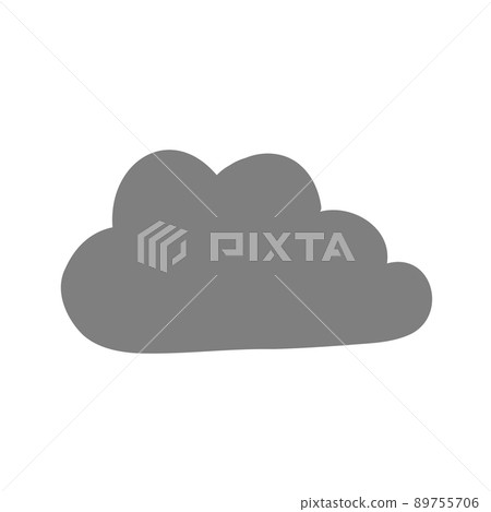 Cloud icon rough hand-painted style 89755706