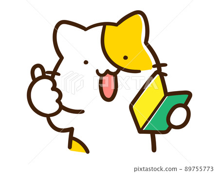 Handwritten style illustration of a cute cat that likes to have a beginner's mark Handwritten style illustration of a cute cat that likes to have a beginner's mark 89755773