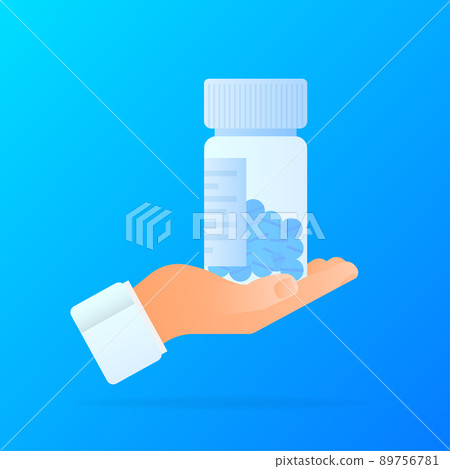 Pills bottle hand in flat style on transparent background. Hand drawn style Pills bottle hand in flat style on transparent background. Hand drawn style 89756781