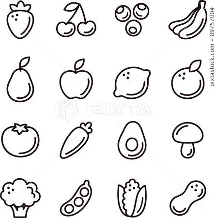 Fruit And Vegetable Clipart Black And White