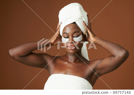 Woman Drying Hair with Towel Woman Drying Hair with Towel 89757148