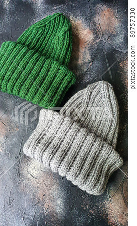 Handmade balaclava with Ukrainian symbols. Knitted from gray and green threads. Warms, reliably saves from the cold. 89757330