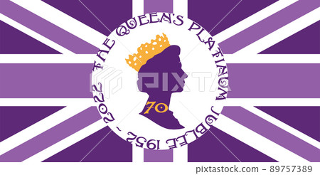 The Queen's Platinum Jubilee Celebrations with Queen Elizabeth's Side Profile, Union Jack Flag The Queen's Platinum Jubilee Celebrations with Queen Elizabeth's Side Profile, Union Jack Flag 89757389