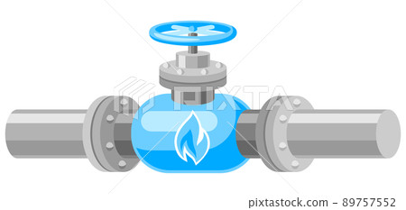 Illustration of shut off valve on natural gas pipe. Industrial and business stylied image. Illustration of shut off valve on natural gas pipe. Industrial and business stylied image. 89757552