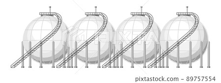Illustration of natural gas storage facility. Industrial and business image. Illustration of natural gas storage facility. Industrial and business image. 89757554
