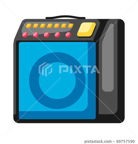 Illustration of musical electric amplifier. Music party creative image. 89757590