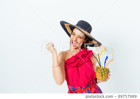Fashionable happy young woman wearing summer outfit Fashionable happy young woman wearing summer outfit 89757989