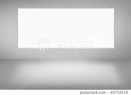 Bright room with windows. 3D render 89758519