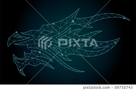 Low poly art with shiny dragon head 89758743