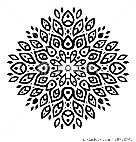 Clip art with black oriental tribal tattoo pattern 89758745