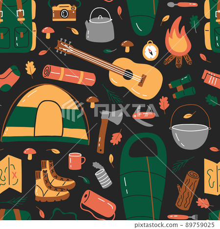 Summer camp seamless pattern Summer camp seamless pattern 89759025