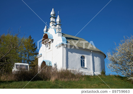 Old ancient church of the Holy Prophet Elijah, Kasyn village, Minsk region, Belarus. 89759663