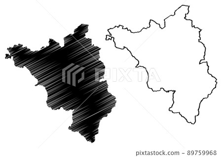 Jamui district (Bihar State, Munger division, Republic of India) map vector illustration, scribble sketch Jamui map 89759968