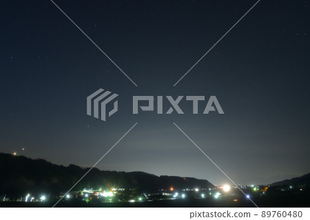 Marunomachi, Nirasaki City, on Nanariiwa, Kinsei, Jupiter, Mars, Saturn line up 89760480