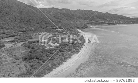 [Monochrome] Aerial view Ishigaki Island Yonehara Beach 89761898
