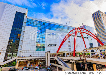 Tokyo Tachikawa City Tachikawa Station North Exit Cityscape Pedestrian Deck and LUMINE Tachikawa 89762353