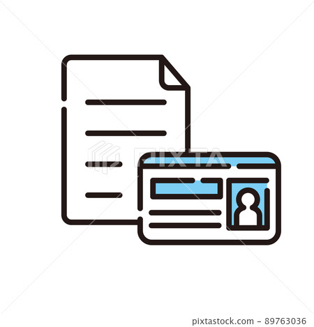 Identification card, documents, and other icon series 89763036