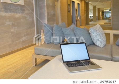 PC placed on the table PC placed on the table 89763047