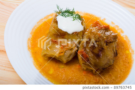 Cabbage rolls with chopped meat Cabbage rolls with chopped meat 89763745