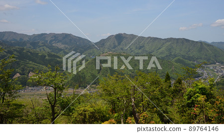 從立雲峽第一展望台遠眺武田城跡 從立雲峽第一展望台遠眺武田城跡 89764146
