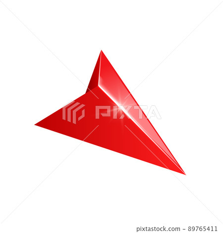Red glossy navigation arrow . Gps arrow pointer. Red glossy navigation arrow . Gps arrow pointer. 89765411