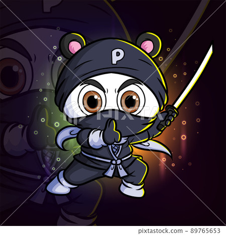 The ninja mouse is silent and holding the katana esport mascot design logo The ninja mouse is silent and holding the katana esport mascot design logo 89765653