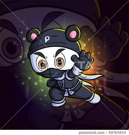 The ninja mouse is jumping and catching esport mascot design logo The ninja mouse is jumping and catching esport mascot design logo 89765654