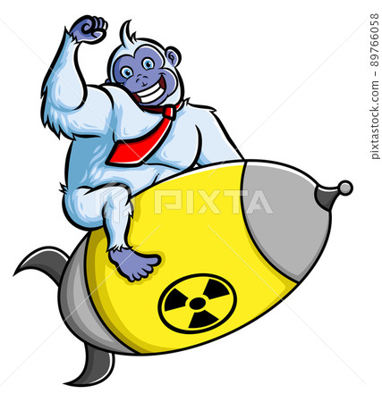 The happy yeti is riding a nuclear and so happy 89766058