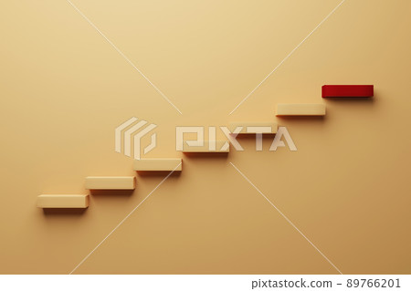 Growth or increase design concept. Cube block staircase moving step growing up to target Growth or increase design concept. Cube block staircase moving step growing up to target 89766201