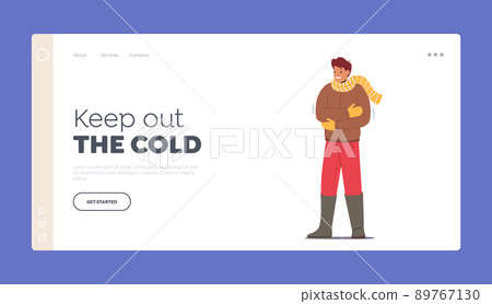Low Minus Degrees Temperature Landing Page Template. Freezing Male Character Wear Warm Winter Clothes Low Minus Degrees Temperature Landing Page Template. Freezing Male Character Wear Warm Winter Clothes 89767130