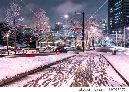 《東京》白雪皚皚的東京,白雪皚皚的皇居周圍 《東京》白雪皚皚的東京,白雪皚皚的皇居周圍 89767372