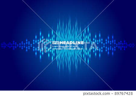 Blue rhythmic lines internet technology vector background 89767428