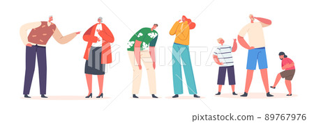 Set of Diverse People Laughing at Something Funny. Young and Senior Men, Women and Kids Characters Crying of Laughter Set of Diverse People Laughing at Something Funny. Young and Senior Men, Women and Kids Characters Crying of Laughter 89767976